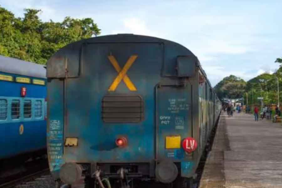 Meaning of X behind train