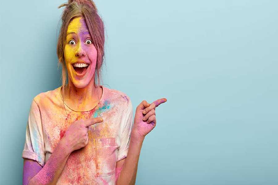 Image of Playing Holi.