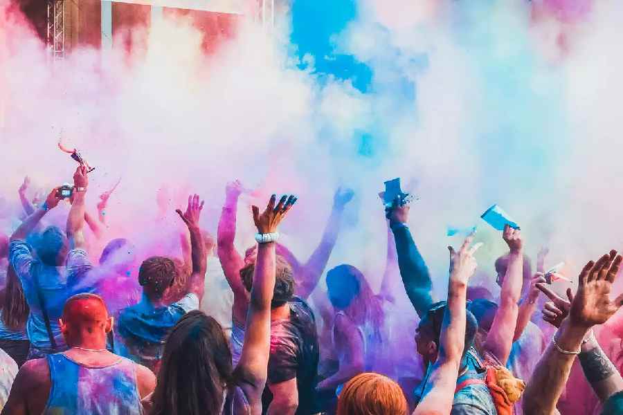 Image of Playing Holi.