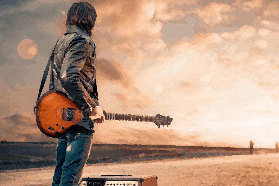 Representational picture of musician