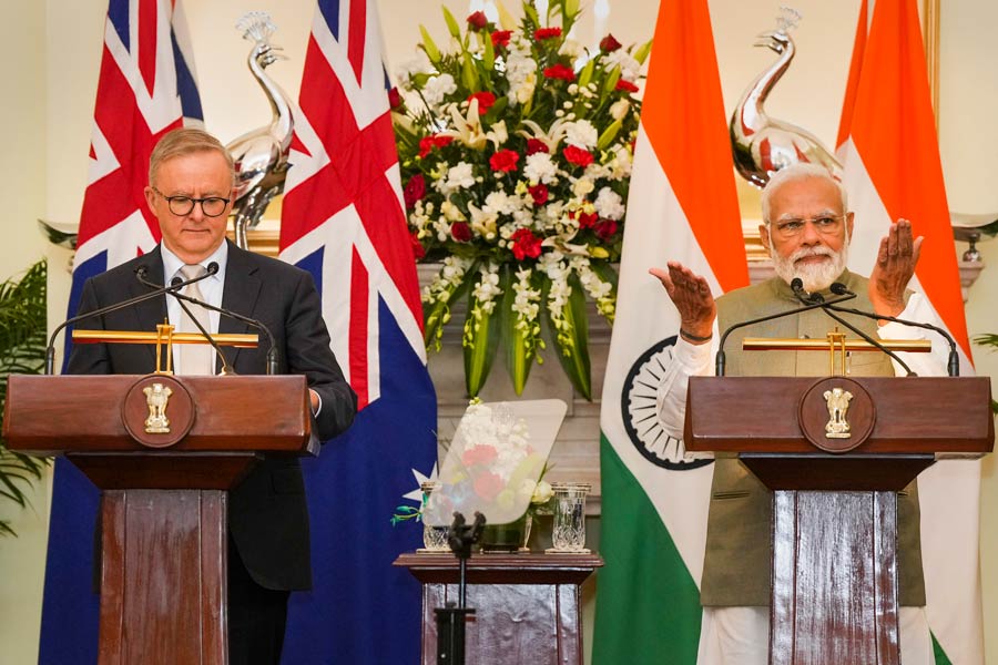 Albanese and modi in Hyderabad house