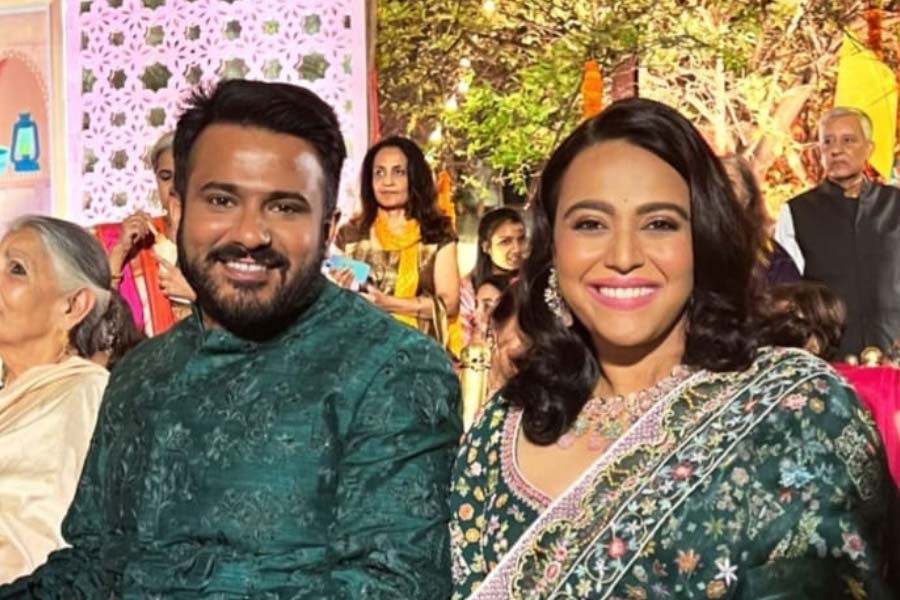 Swara stuns in a green lehenga for Sangeet night