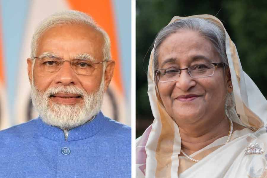 An image of PM Narendra Modi and Sheikh Hasina
