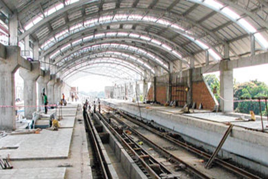 A Photograph of Noapara Metro Station 