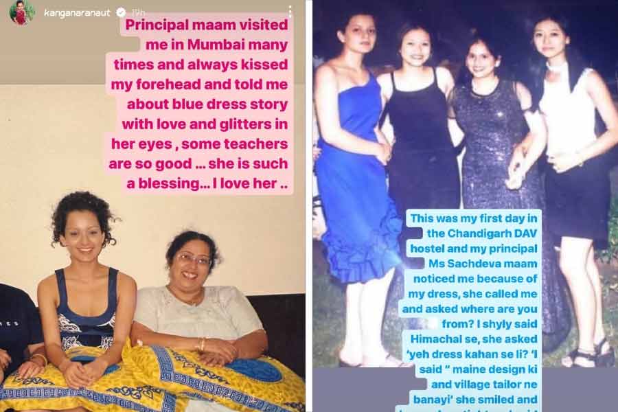 screenshots from Kangana Ranaut's instagram story.