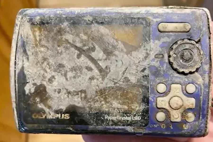 Image of the recovered camera found in a river after 13 years