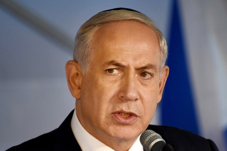 A Photograph of Israel Prime Minister Benjamin Netanyahu