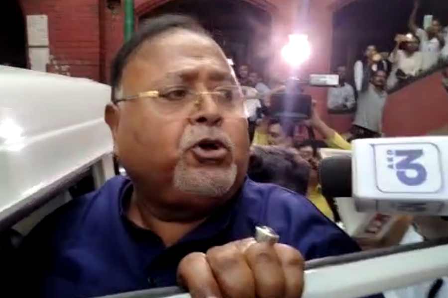 Partha Chatterjee hits back on Suvendu Adhikari on the way out from court.