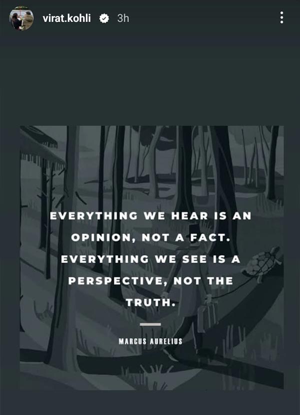 Virat Kohli's post