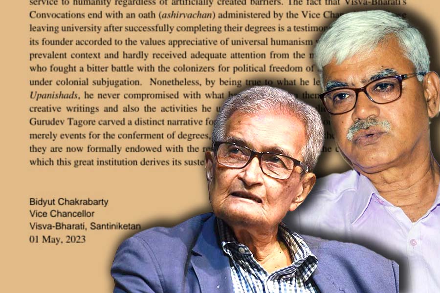 Image of Bidyut Chakraborty and Amartya Sen