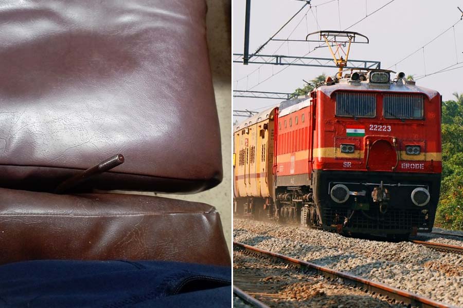 a passenger complained about a broken train seat