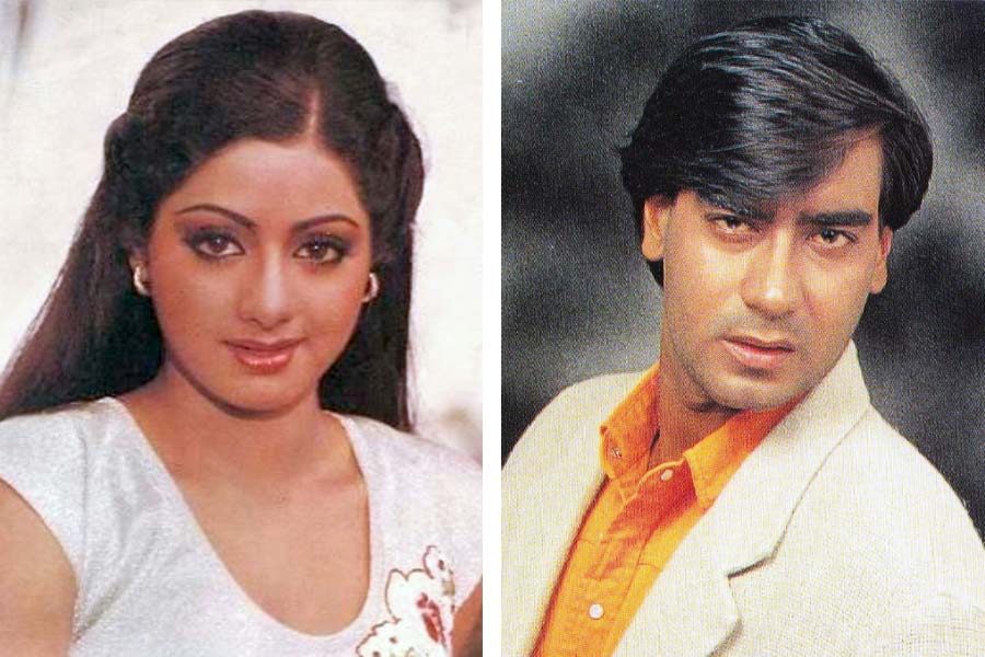 Bollywood Actor Sridevi and Ajay Devgn