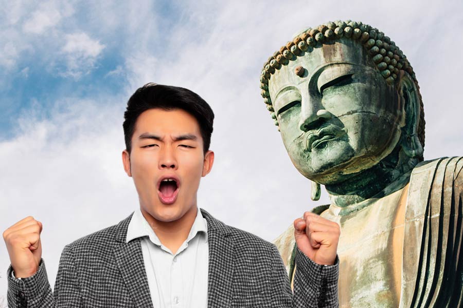 Chinese man travels 2000 km to giant Buddha statue for rs 12 crore and girlfriend