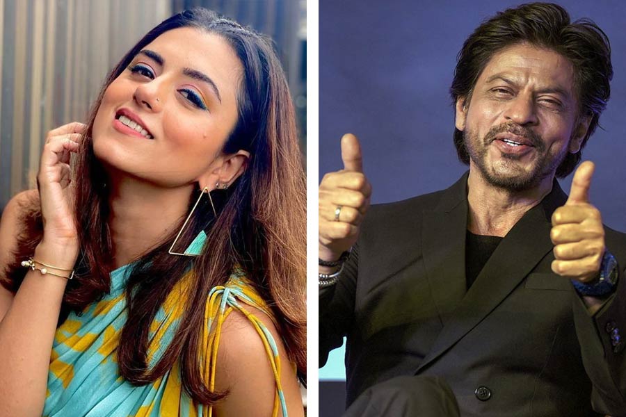 Image of Ridhi Dogra and Shahrukh Khan.