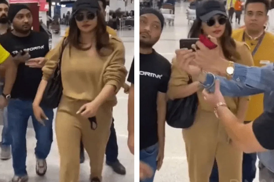 Priyanka Chopra Jonas in Delhi airport during Parineeti Chopra and Raghav Chadha engagement