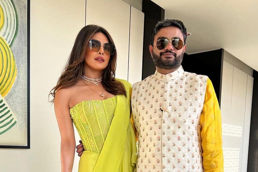 Priyanka Chopra Jonas in Parineeti Chopra and Raghav Chadha engagement