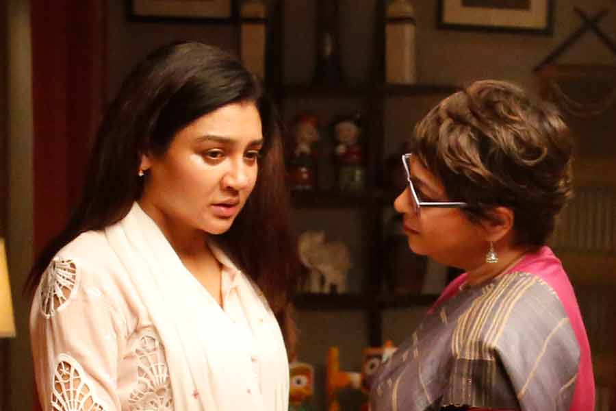 Actress Jaya Ahsan and Churni Ganguly