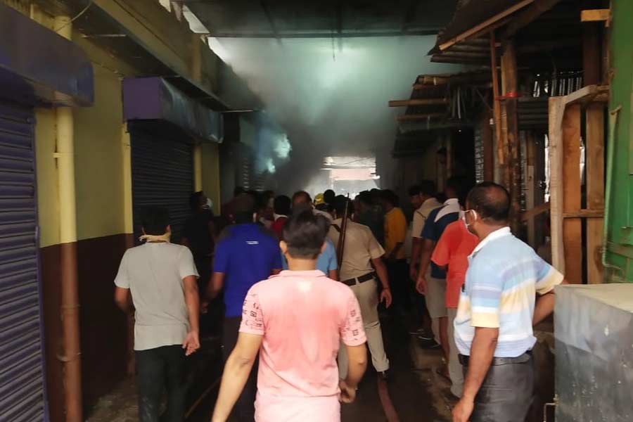 Fire is still high in Maldah firecrackers store hours after blast.
