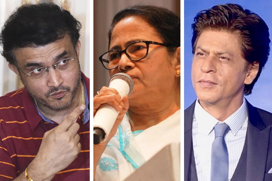 Saurav Ganguly, Mamata Banerjee and Shah Rukh Khan