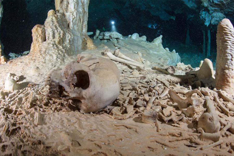 সমাধির ভিতর অদ্ভুত কিছু কঙ্কাল দেখেছিলেন অধ্যাপক চি পু তেই। কঙ্কালের উচ্চতা ৪ ফুট। মাথাটা অদ্ভুত রকম বড়।