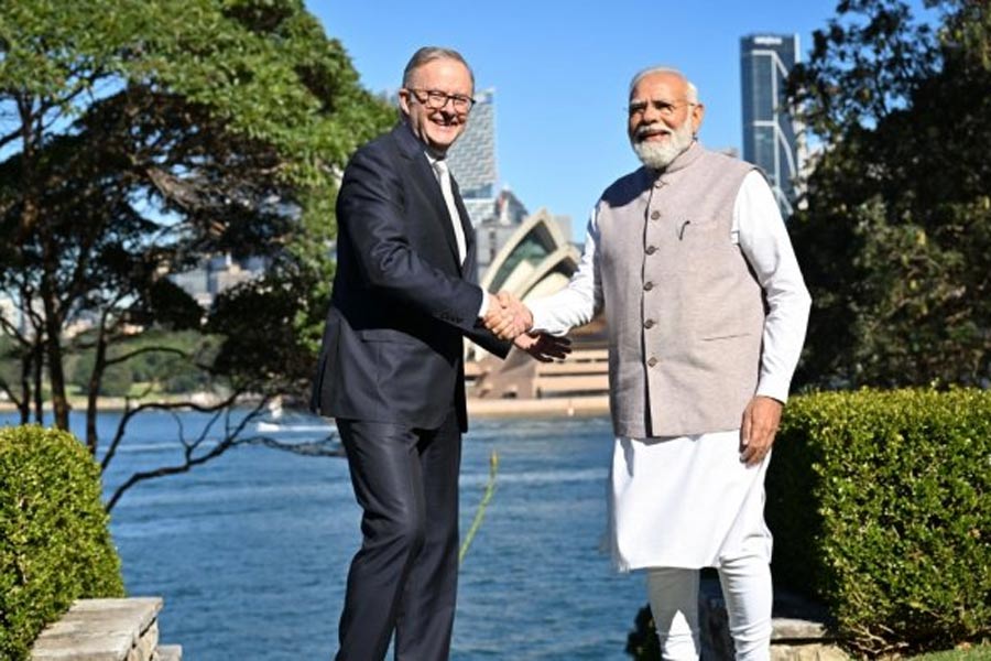 An image of Narendra Modi with Australian PM Anthony Albanese