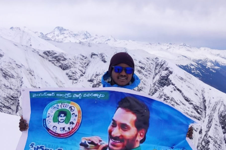 Peak promotion Everest Conqueror scales mountains to advertise Andhra govt schemes