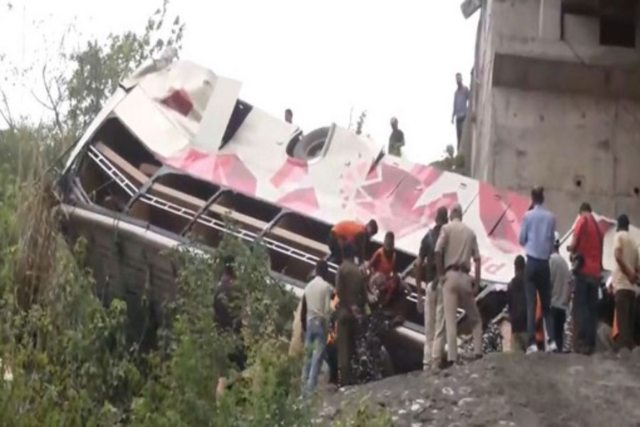 Many people died as bus traveling from Amritsar fell into Jammu gorge.