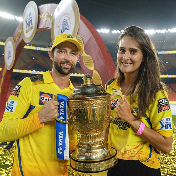 Image of Devon Conway and his wife