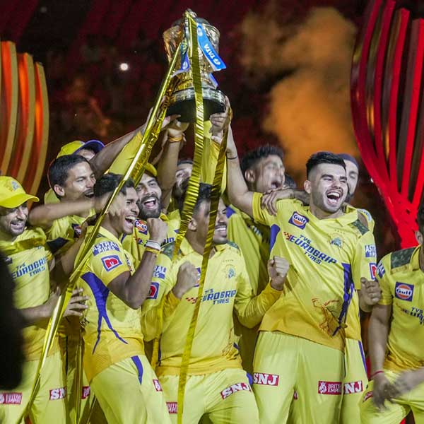 Image of IPL 2023 champion CSK cricketers