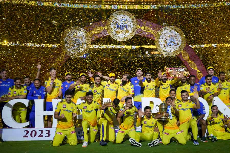 Image of IPL 2023 champion CSK cricketers