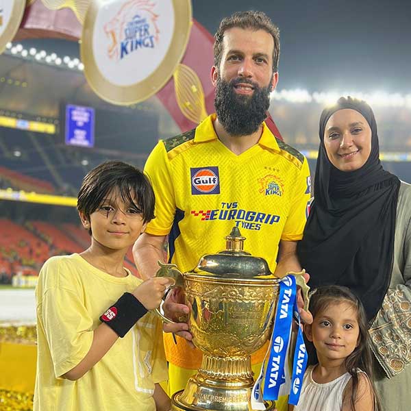Image of Moeen Ali and his family