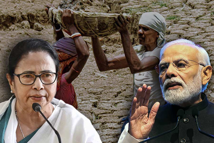Chief Minister Mamata Banerjee attacked the central government for withholding MNREGA work money