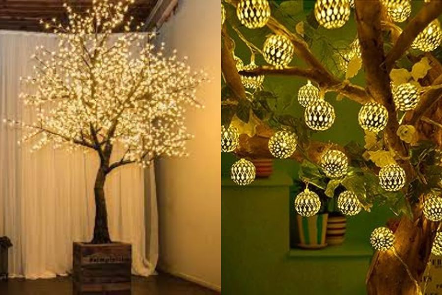 গাছ আলো: যদিও এই আলোর বেশি ব্যবহার হয় অনুষ্ঠান বাড়িতে বা ক্রিসমাসের সময়। কিন্তু আপনি কিন্তু দীপাবলিতে ব্যবহার করতেই পারেন। ঘরের কোনও কোণায় রেখে দিন এই আলোর গাছ। আপনার ঘরের শোভা বাড়তে বাধ্য। 