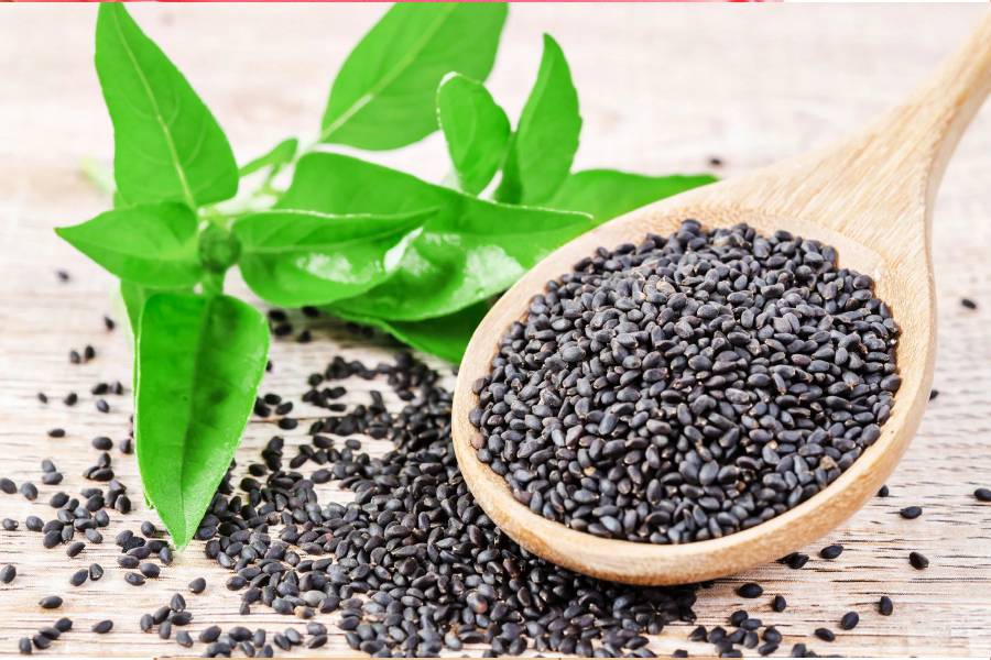 Health benefits of basil seeds.