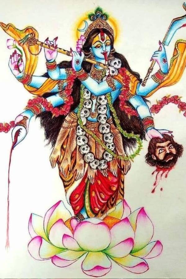 আবার এক রাত আসে, স্বপ্ন দেখেন বটকৃষ্ণ ঠাকুর। নিরাকার বিন্দু হতে সাকার হয়ে বিন্দুতে মেলান মা! সে এক অপূর্ব শোভা!  কালো বা নীল নয়, নব দুর্বাদলঘন শ্যাম ও শ্যামা এক সাথে মিশে যাচ্ছেন ও লয় হচ্ছেন বারবার। খড়গ ও ত্রিশূল একই সঙ্গে।