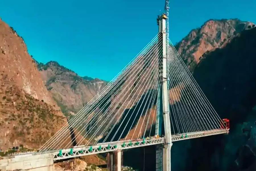 India’s first cable-stayed railway bridge is almost completed 