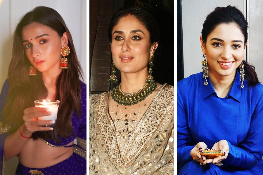 How Bollywood Stars Madhuri Dixit Nene, Alia Bhatt, Kriti Sanon to Sara Ali Khan celebrates auspicious Diwali and who wore what.