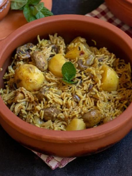 Why a big piece of potato served with kolkata biriyani dgtl