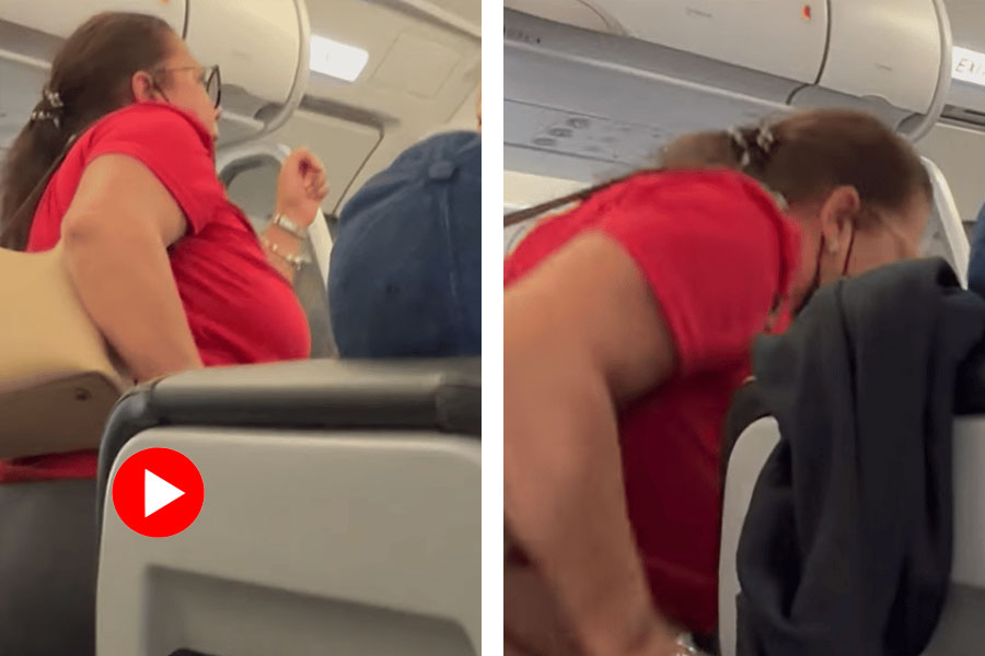 Woman did a hilarious thing after being refused to use toilet onboard flight.