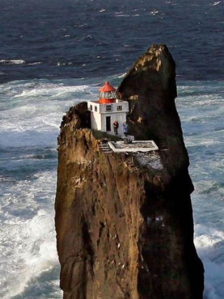 Most Incredible location for Thridrangaviti Lighthouse perched on a rock in Iceland's wild surf dgtl