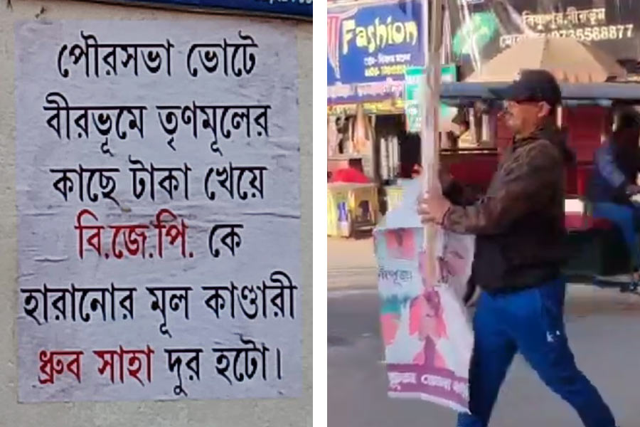 Controversial poster against BJP district president of Birbhum