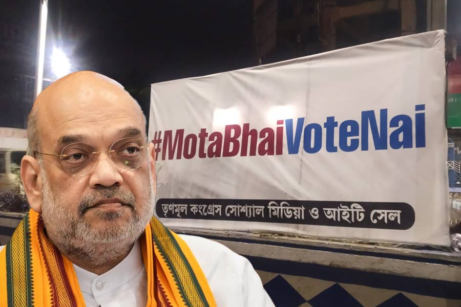 TMC IT Cell put poster and banners over all part of Kolkata before Amit Shah’s rally