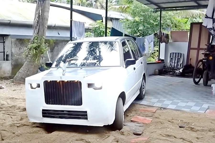 Teenager creates smaller version of Rolls Royce car using Maruti 800 