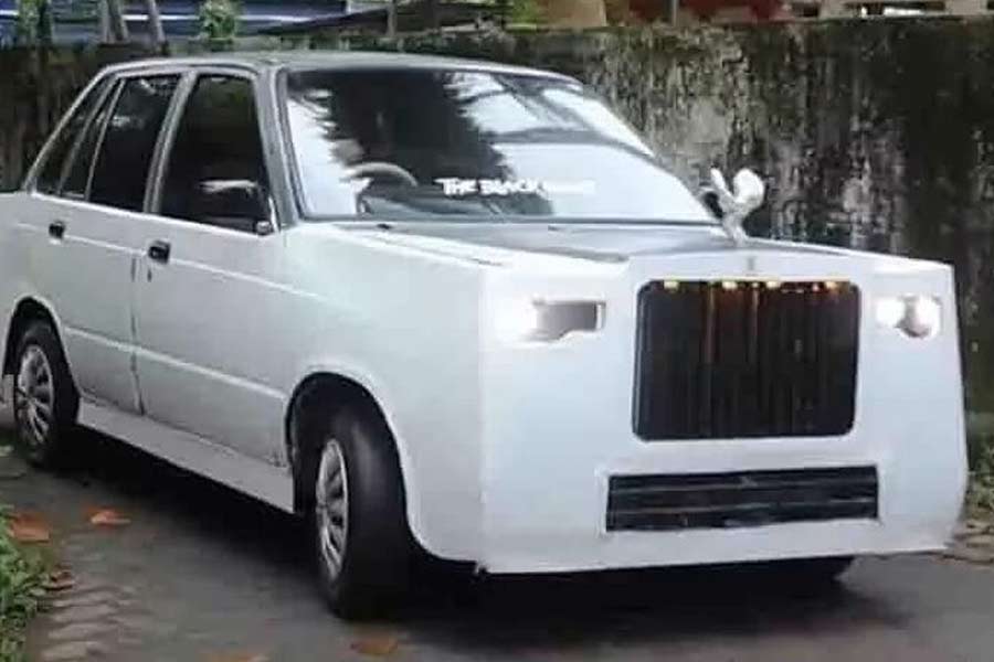 Teenager creates smaller version of Rolls Royce car using Maruti 800 