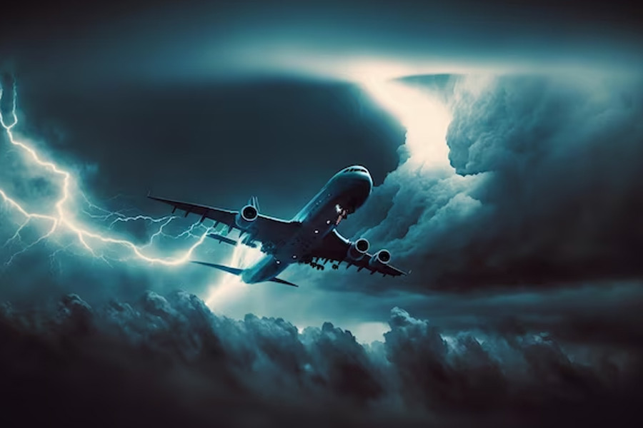 বজ্রগর্ভ মেঘের কবল এড়াতে ৪৫ হাজার ফুট উঁচুতে ওড়া বিমানটিকে আরও উঁচুতে নিয়ে যান র‌্যানকিন। তত ক্ষণে চালকের আসনে থাকা র‌্যানকিনের সামনের ইন্‌সুমেন্টস প্যানেলে তখন নানা সতর্কীকরণ আলো জ্বলতে শুরু করেছে। তারই মধ্যে একটিতে লেখা ফুটে উঠল, ‘ফায়ার’। র‌্যানকিনের বুঝতে অসুবিধা হয়নি যে বিমানের ইঞ্জিন অত্যন্ত গরম হয়ে উঠেছে। যে কোনও সময় তাতে আগুন ধরে যেতে পারে। হয়তো বা ইতিমধ্যেই আগুন লেগে গিয়েছে বিমানটিতে।