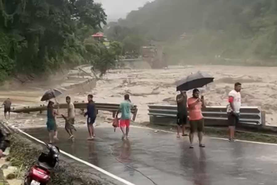 Sikkim Flood | The scene from North Sikkim as the Tista River flooded ...