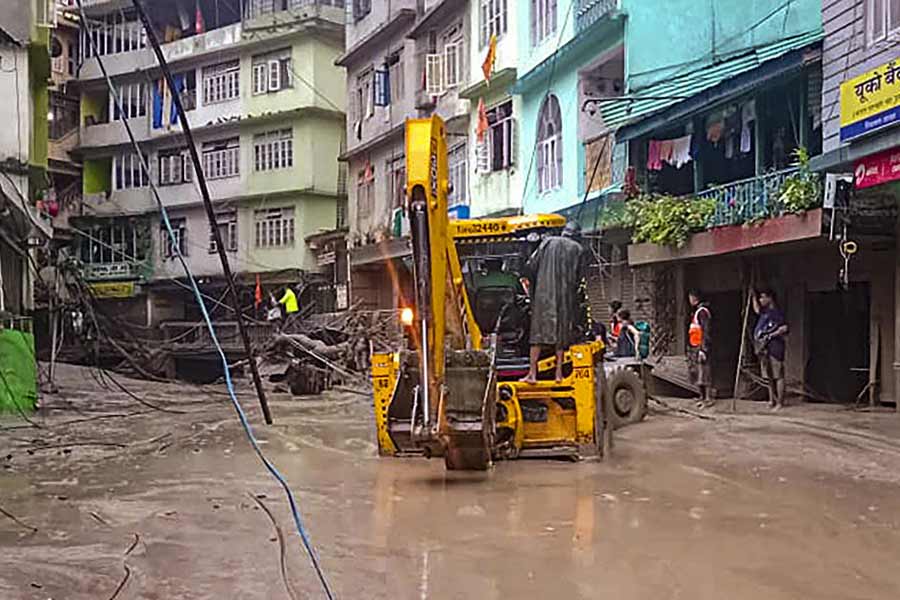 Sikkim Flood The Scene From North Sikkim As The Tista River Flooded