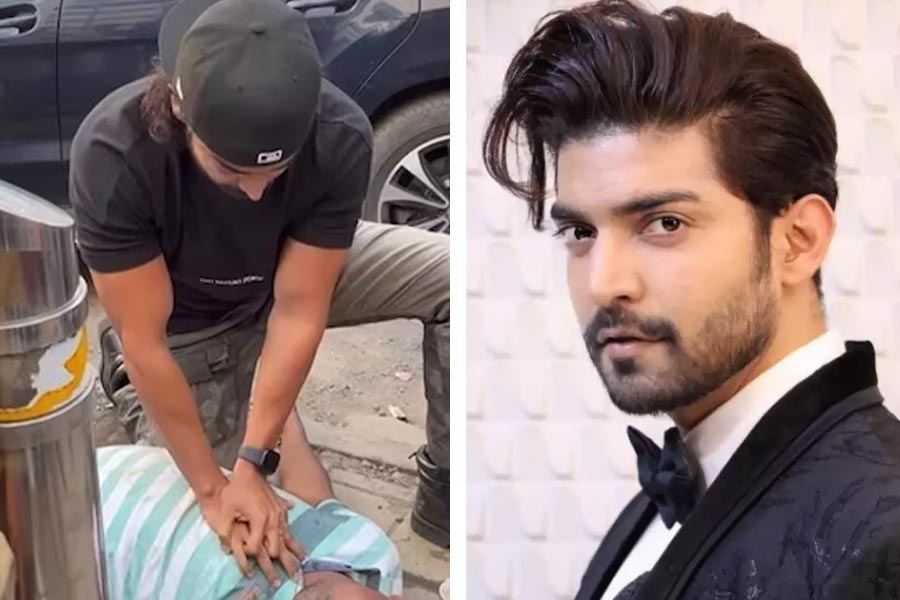 Gurmeet Choudhary gives cpr to a person who collapsed on a Mumbai street