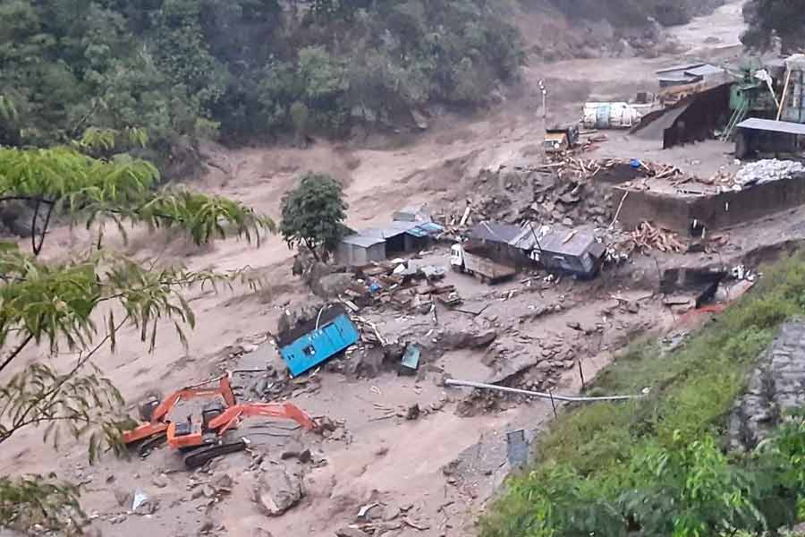 Image of the effects of Cloudburst in Sikkim