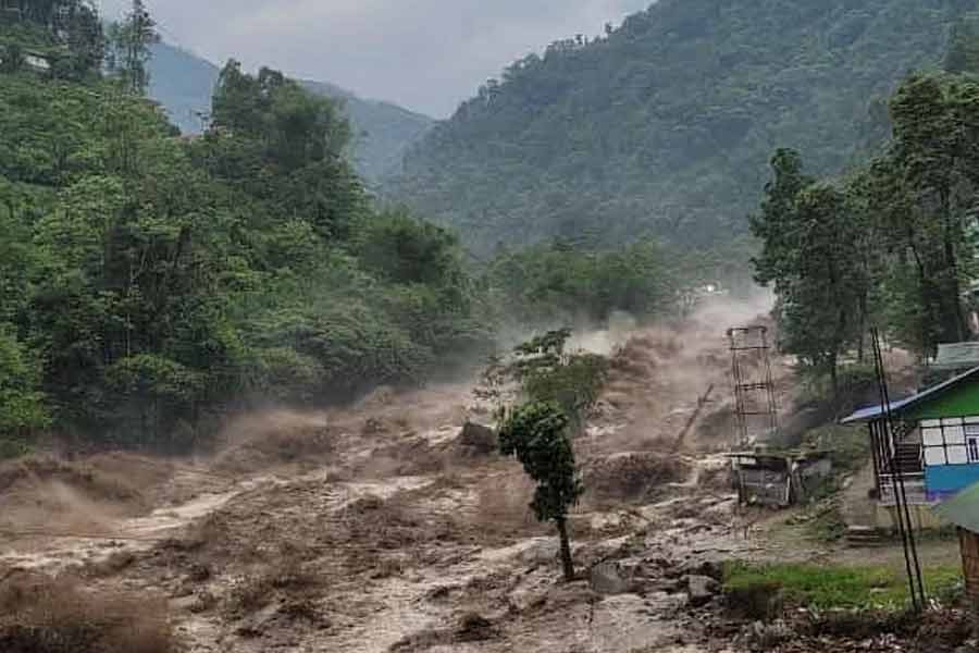 Image of the effects of Cloudburst in Sikkim
